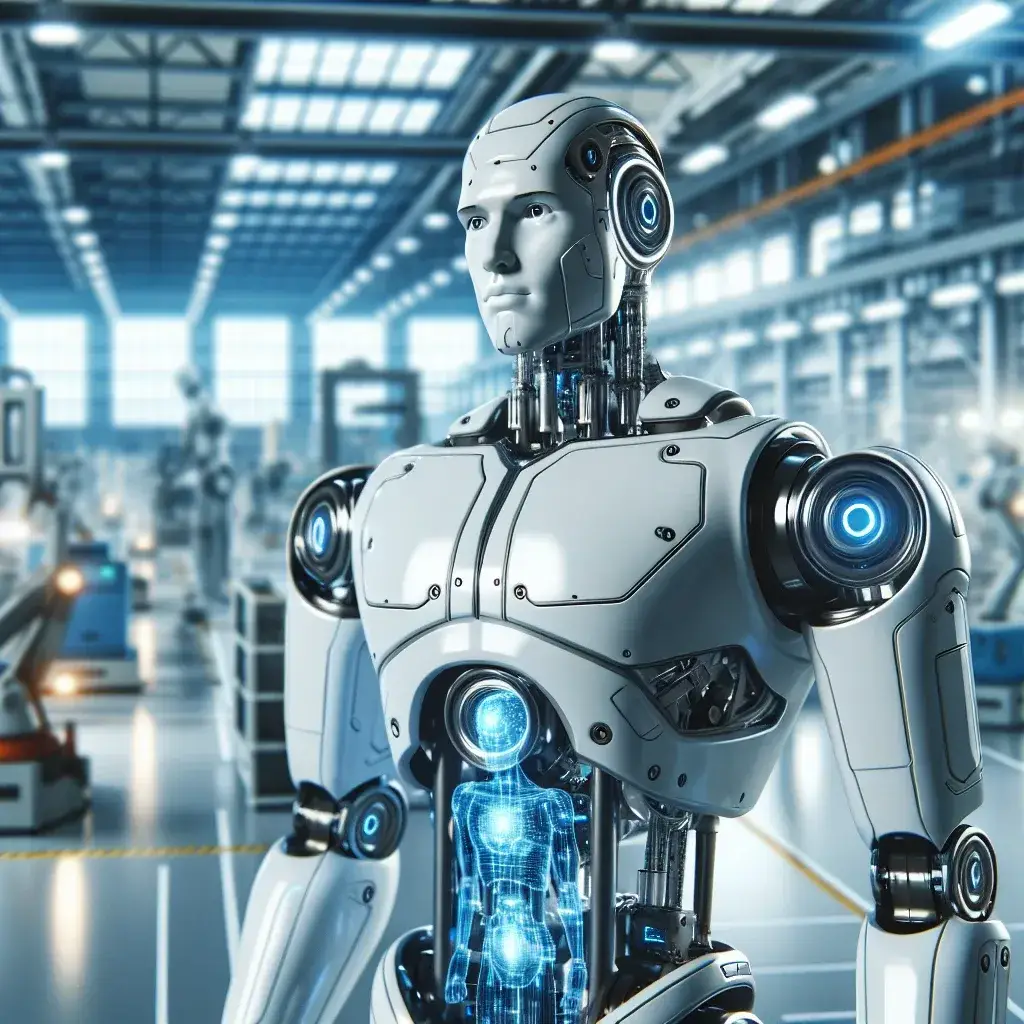 "中国企業が発表した全身型ヒューマノイドロボット「PUDU D9」の画像 - 先進的なデザインと技術を誇るロボットで、未来の人間とのインタラクションを示す"